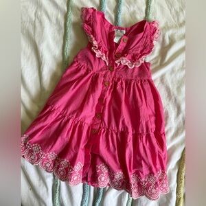 Pink Ruffled Max Studio kids button down Dress